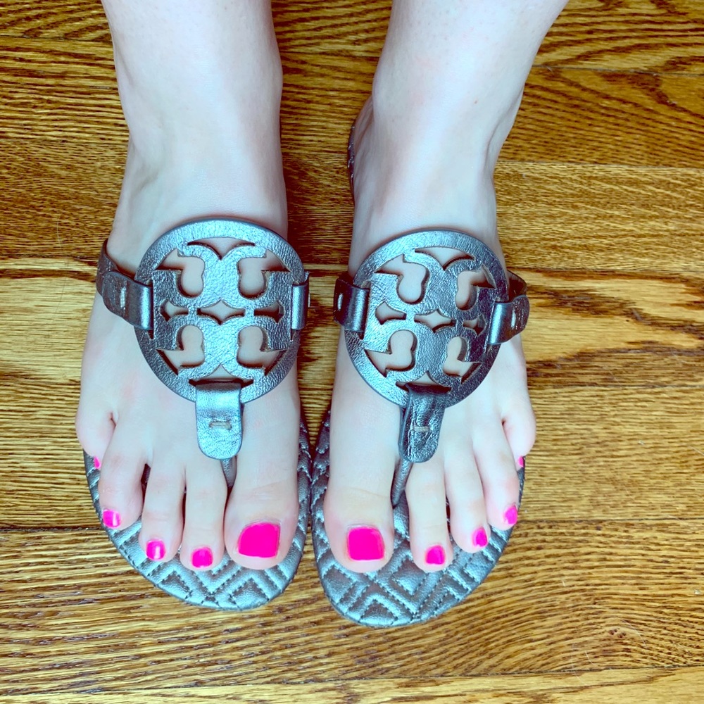 Tory Burch Gunmetal Miller Sandals